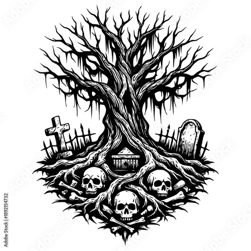 Stunning skeleton love illustration for Halloween designs