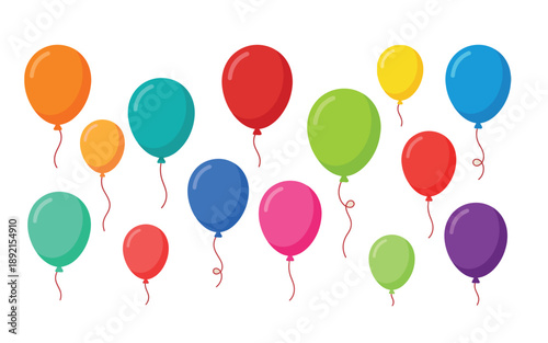 colorful balloons on white background