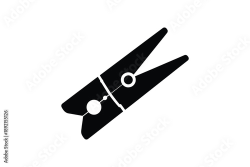 Clothespin icon black simple vector illustration isolated on white background