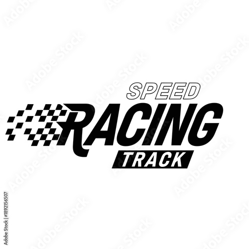 Speed Racing Track Logo – High-Performance Motorsport Checkered Flag Design