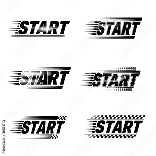 Start Text Speed Motion Effects – Racing Fast Typography Design Set