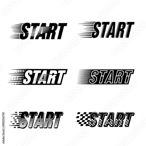 Start Text Speed Motion Effects – Racing Fast Typography Design Set
