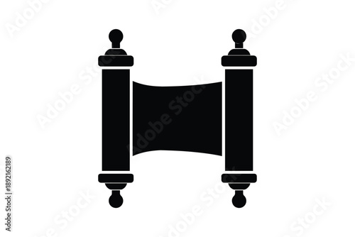 Ancient scroll or parchment paper with blank space for text on white background