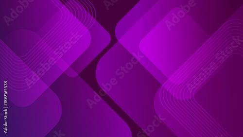Modern dark purple background featuring overlapping transparent rounded squares and elegant thin lines for professional presentation backdrop