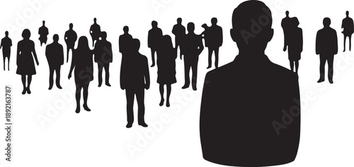Silhouette of a person standing out in a crowd