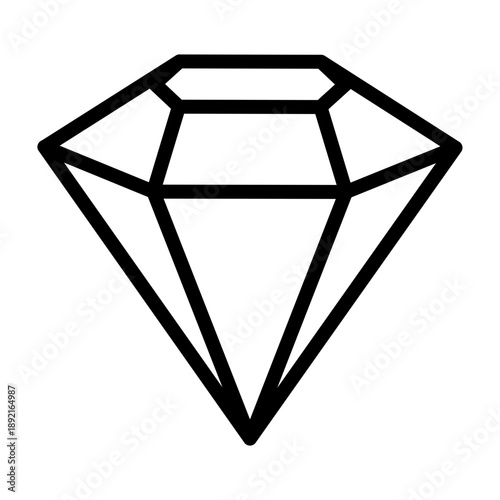 Diamond Vector Line Icon Design