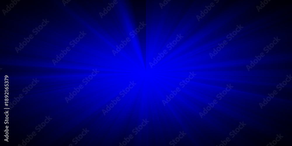 Obraz premium Abstract Blue Sunburst Light Rays on Dark Background, Futuristic Radial Gradient