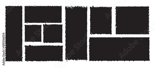 Grunge Brush Frame Collection – Rough Rectangular Ink Borders for Posters, Banners and Layouts