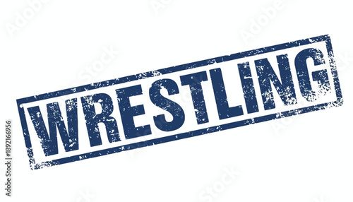 Wrestling emblem illustration featuring bold typography and distressed texture