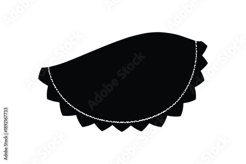 Black and white dumpling icon, representing culinary delights and traditional ethnic food