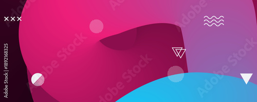 colorful abstract shapes and symbols on vibrant background