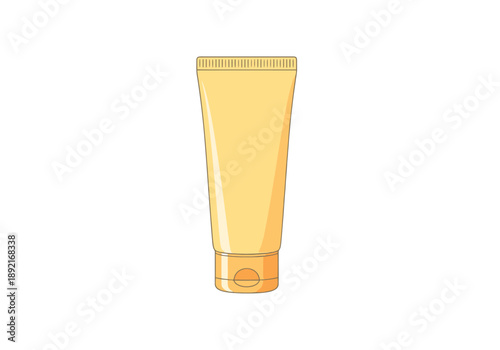 Sunscreen Lotion Tube Container for Skin Protection and Care With Flip Top Cap Isolated on White Background for Summer Health
