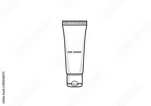 Cosmetic Packaging Tube for Skin Care Eye Cream Product Presentation Object Isolated on White Background for Beauty Hygiene Commerce