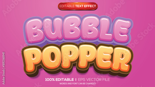 3d text effect bubble popper theme