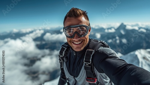 Attractive man in helmet and goggles on an Alpine slope.png