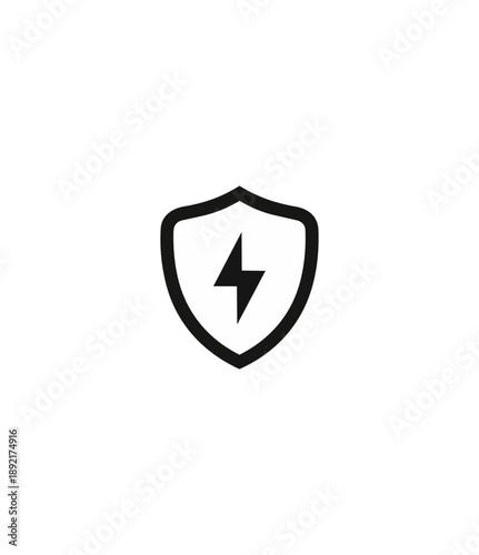 Shield icon with lightning bolt symbolizing protection and power Free Download Shield icon with lightning bolt symbolizing protection and power - GFXLoad