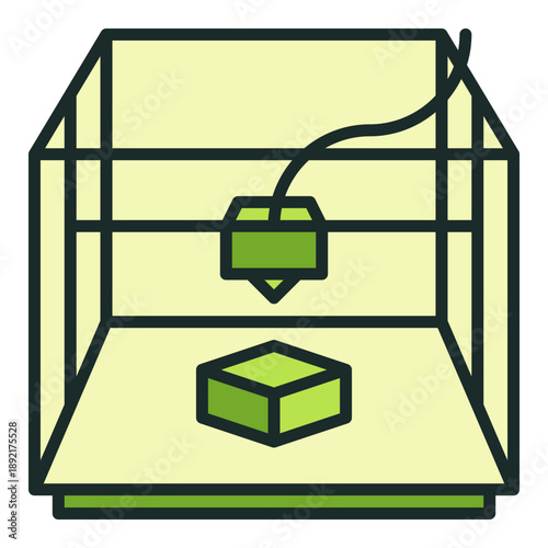 3D Printer - Additive Manufacturing vector colored icon or sign