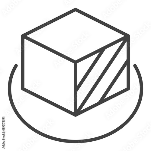 Cube vector 3D Printing Technology thin line icon or symbol