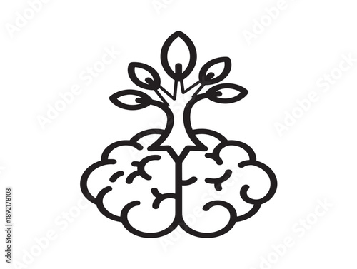 Brain with tree illustration