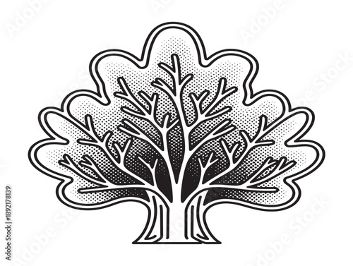 Vintage style tree illustration
