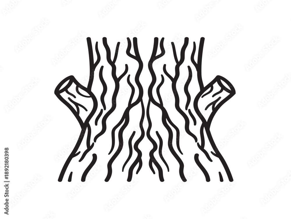 Obraz premium Minimalist line art tree silhouette