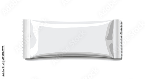Template for a blank white snack bar or chocolate packaging mockup used for product branding and design presentation.