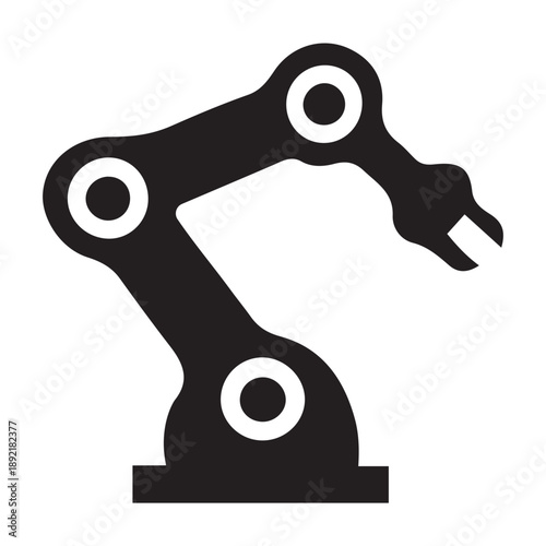Robotic Arm Icon representing industrial automation and advanced manufacturing technology