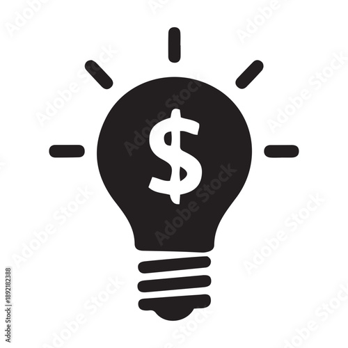 Illuminating smart financial solutions, this brilliant lightbulb icon represents innovative ideas for wealth generation, investment strategies, and maximizing business profitability