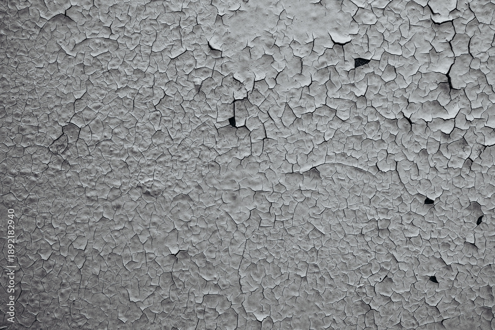 Obraz premium Cracked gray wall paint texture for weathered building and urban background concept