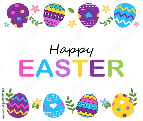 Floral Happy Easter Day Background Vector Spring Holiday 2026