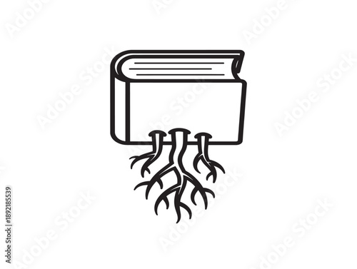Book with roots illustration