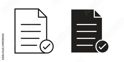Accept document icon vector isolated on white background. Simple icon set.