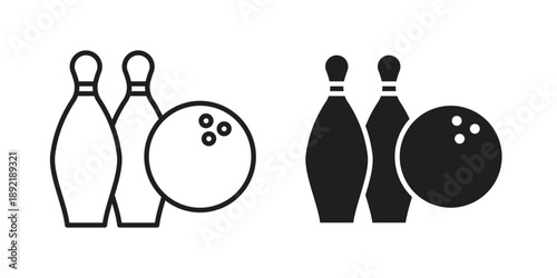 Bowling icon vector isolated on white background. Simple icon set.