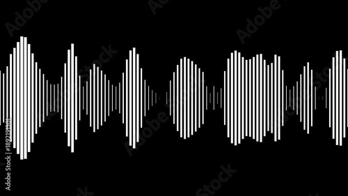 Sound wave icon, podcast player interface, music symbol. Monochrome simple sound wave on transparent background. ound line graph. 911 call visualization, voice