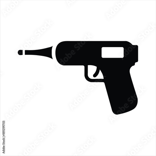 Minimal Medical Infrared Thermometer Gun Icon Black and White Vector