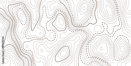 . Abstract mountain terrain map background with abstract shape line texture. Abstract white topography vector background.