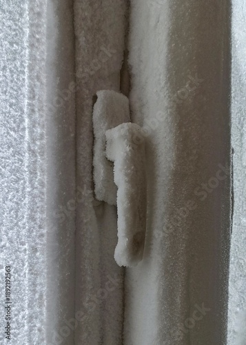Frozen window cold winter