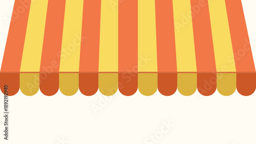 Striped Yellow and Orange Awning Illustration