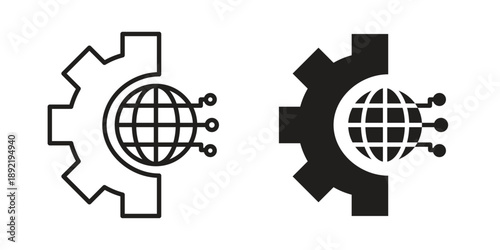 Digital transformation icon vector isolated on white background. Simple icon set.