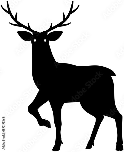 Vector Silhouette of Deer with Antlers for Wildlife, Insurance, and Accident Awareness