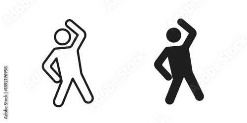 Fitness exercise icon vector isolated on white background. Simple icon set.