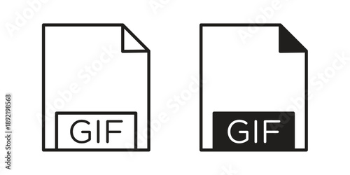 Gif icon vector isolated on white background. Simple icon set.