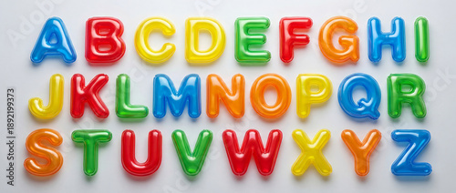 Inflatable Plastic Alphabet Letters Rounded Shapes with Glossy Reflections