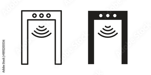 Metal detector icon vector isolated on white background. Simple icon set.