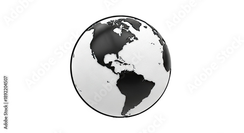 Monochromatic Globe of the Americas