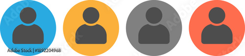 фотографія Colorful circle avatars with silhouettes