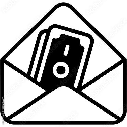 Salary Payroll Envelope and Finance Money Vector Icon