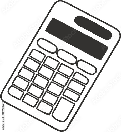 Modern calculator with digital display and function keys