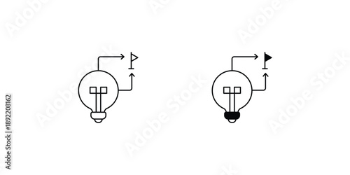 Realization  set icon with white background vector stock illustration