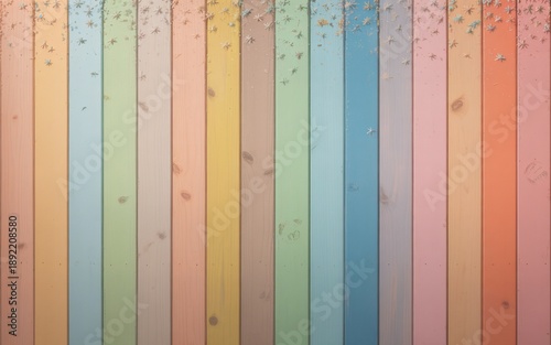 Wallpaper Mural Soft Pastel Wood Planks with Falling Star Confetti Backdrop Keywords: pastel, wood, planks Torontodigital.ca